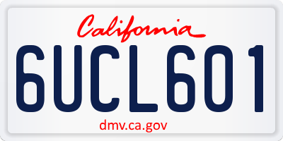 CA license plate 6UCL601