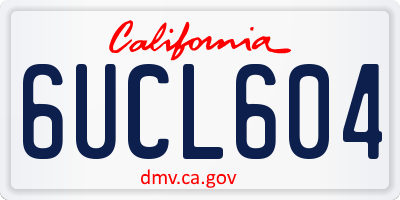 CA license plate 6UCL604