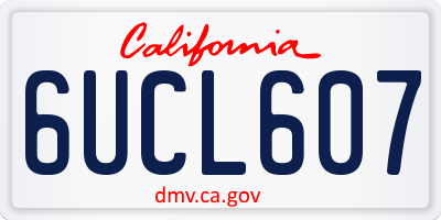 CA license plate 6UCL607