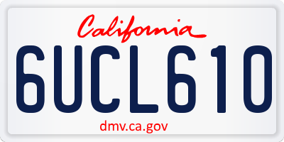 CA license plate 6UCL610