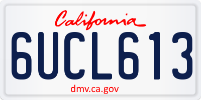 CA license plate 6UCL613