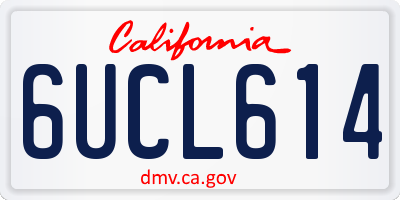 CA license plate 6UCL614