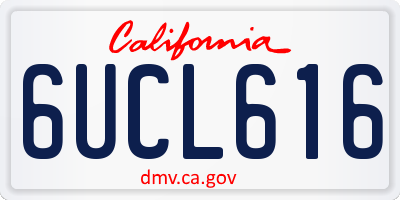 CA license plate 6UCL616
