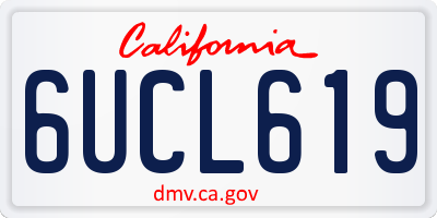 CA license plate 6UCL619