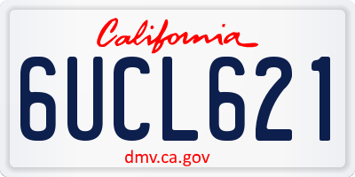 CA license plate 6UCL621