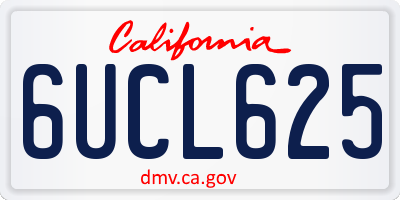 CA license plate 6UCL625