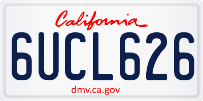 CA license plate 6UCL626