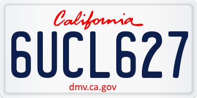CA license plate 6UCL627