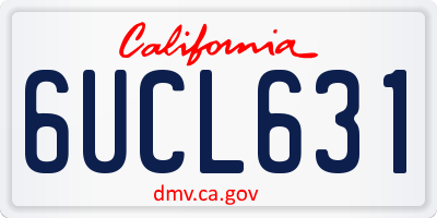 CA license plate 6UCL631