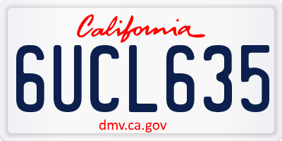 CA license plate 6UCL635