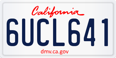 CA license plate 6UCL641