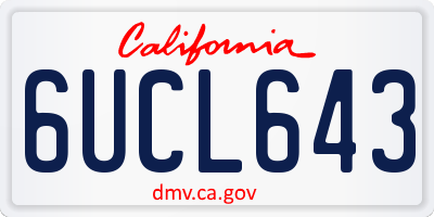 CA license plate 6UCL643
