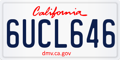 CA license plate 6UCL646