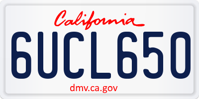 CA license plate 6UCL650