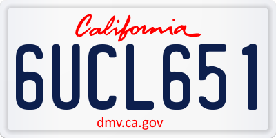 CA license plate 6UCL651