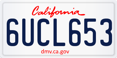 CA license plate 6UCL653