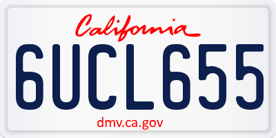 CA license plate 6UCL655