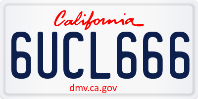 CA license plate 6UCL666