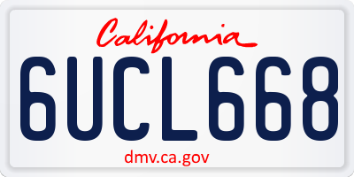 CA license plate 6UCL668