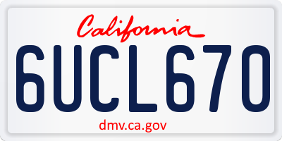 CA license plate 6UCL670
