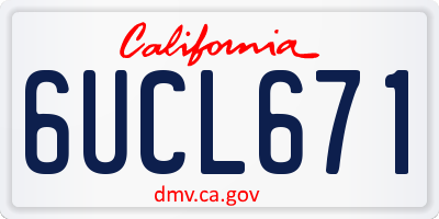 CA license plate 6UCL671