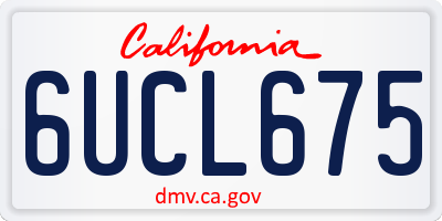 CA license plate 6UCL675