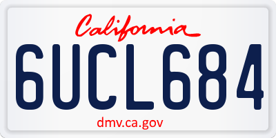 CA license plate 6UCL684