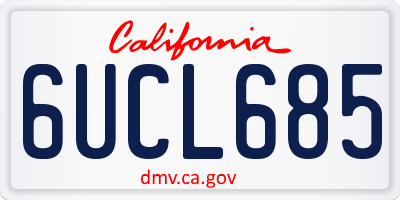 CA license plate 6UCL685