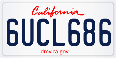 CA license plate 6UCL686