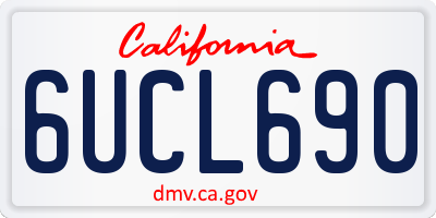 CA license plate 6UCL690