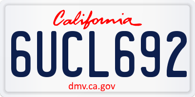CA license plate 6UCL692
