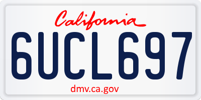 CA license plate 6UCL697