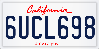 CA license plate 6UCL698