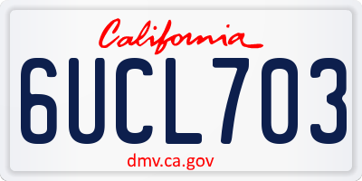 CA license plate 6UCL703