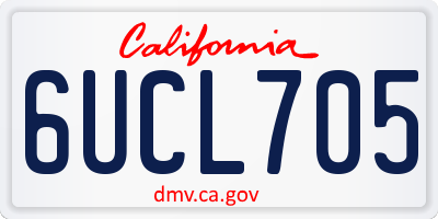 CA license plate 6UCL705