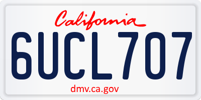 CA license plate 6UCL707