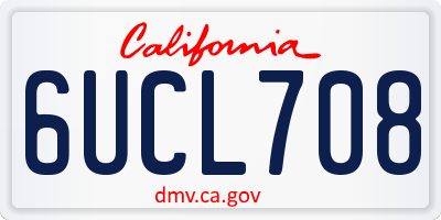 CA license plate 6UCL708