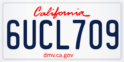 CA license plate 6UCL709