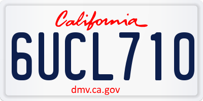 CA license plate 6UCL710