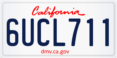 CA license plate 6UCL711