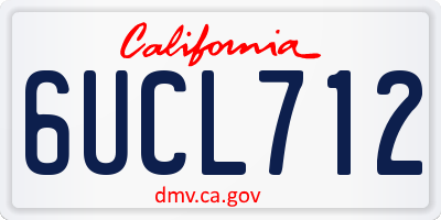 CA license plate 6UCL712