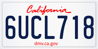 CA license plate 6UCL718