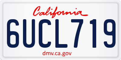 CA license plate 6UCL719