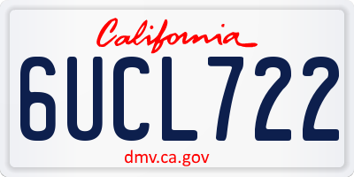 CA license plate 6UCL722