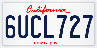 CA license plate 6UCL727