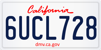 CA license plate 6UCL728