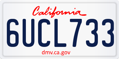 CA license plate 6UCL733