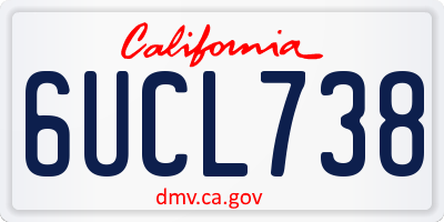 CA license plate 6UCL738