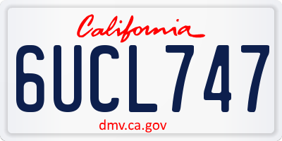 CA license plate 6UCL747