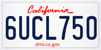 CA license plate 6UCL750